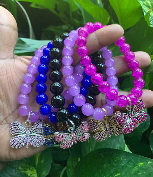 “Butterflies” Beaded Bracelet